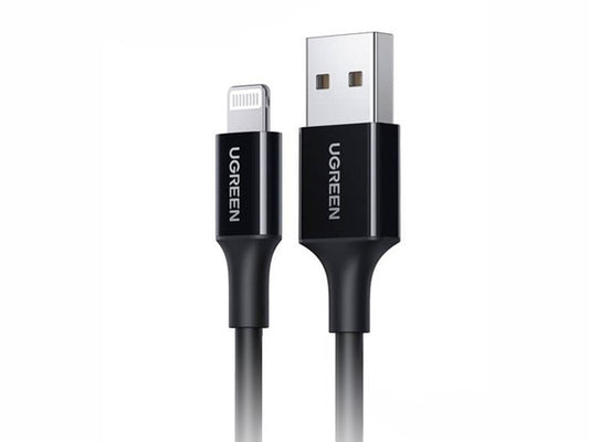 UGREEN 80822 USB-A Male to Lightning Male Cable Nickel Plating ABS Shell 1M - Black