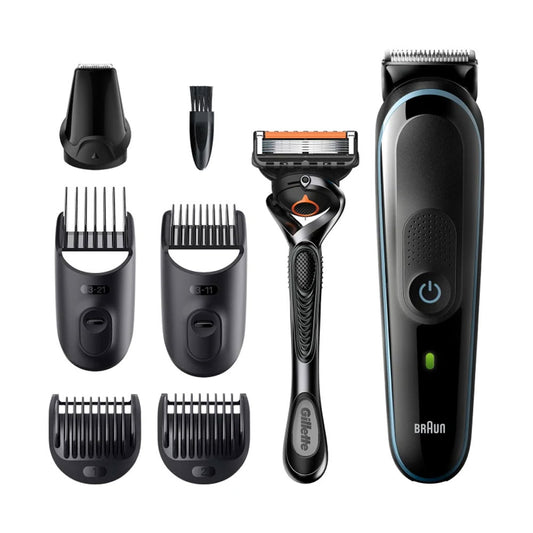 Braun All-in-one Trimmer 5 - 7 in 1 Styling Kit + 5 Attachments + Gillette ProGlide Razor