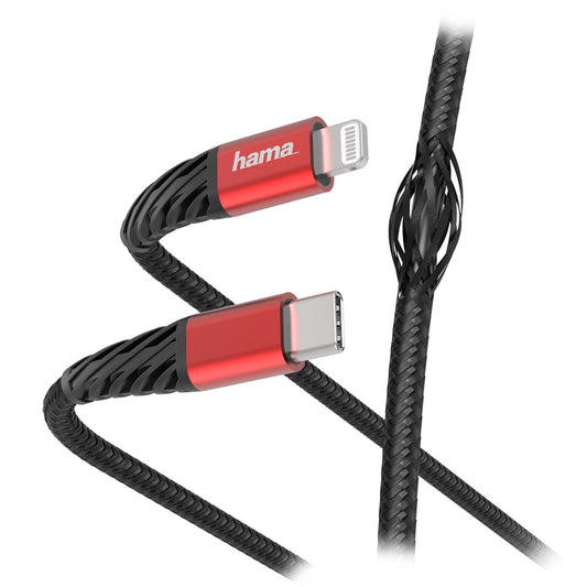 Hama Type-C To Lightning Fast Charging-Data Cable 1.5 m - Black/Red (AS-IS)