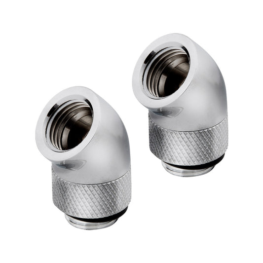 Corsair Hydro X Series 45° - Rotary Adapter Twin Pack - Chrome