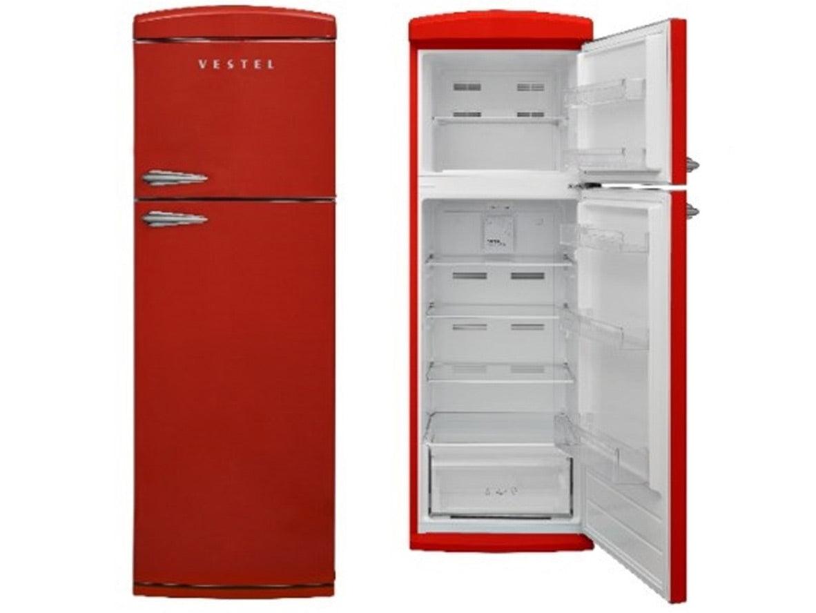 Vestel 460L Retro Top Mount Refrigerator 16.2CFT - Red - Zayoom