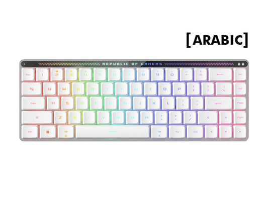 ASUS ROG Falchion RX Low Profile 65% - RGB Wireless Optical Mechanical Gaming Keyboard - White - Arabic layout