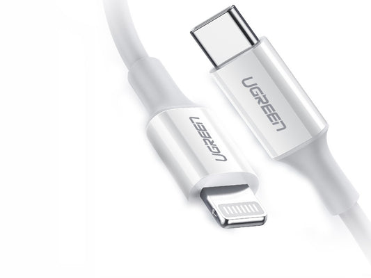 UGREEN 60749 USB-C to Lightning M/M Cable Rubber Shell 2M -White