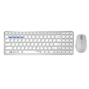 Rapoo Combo (KB+MSE) Multimode Ultra Slim Wireless Keyboard 9300M - White - Zayoom