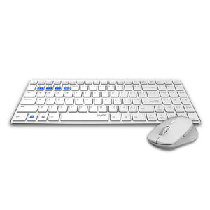 Rapoo Combo (KB+MSE) Multimode Ultra Slim Wireless Keyboard 9300M - White - Zayoom