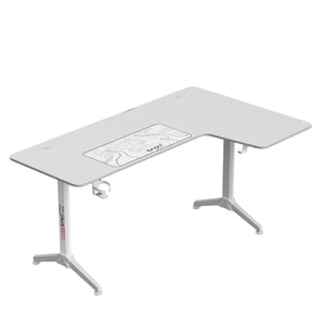 Gamax HY-R L-Shaped Gaming Desk White Expert-Verified Quality Zayoom Guaranteed